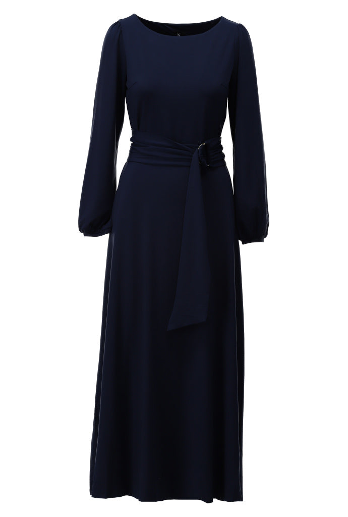 K-Design Maxi jurk met taille knoop B194 K-Design Fashion