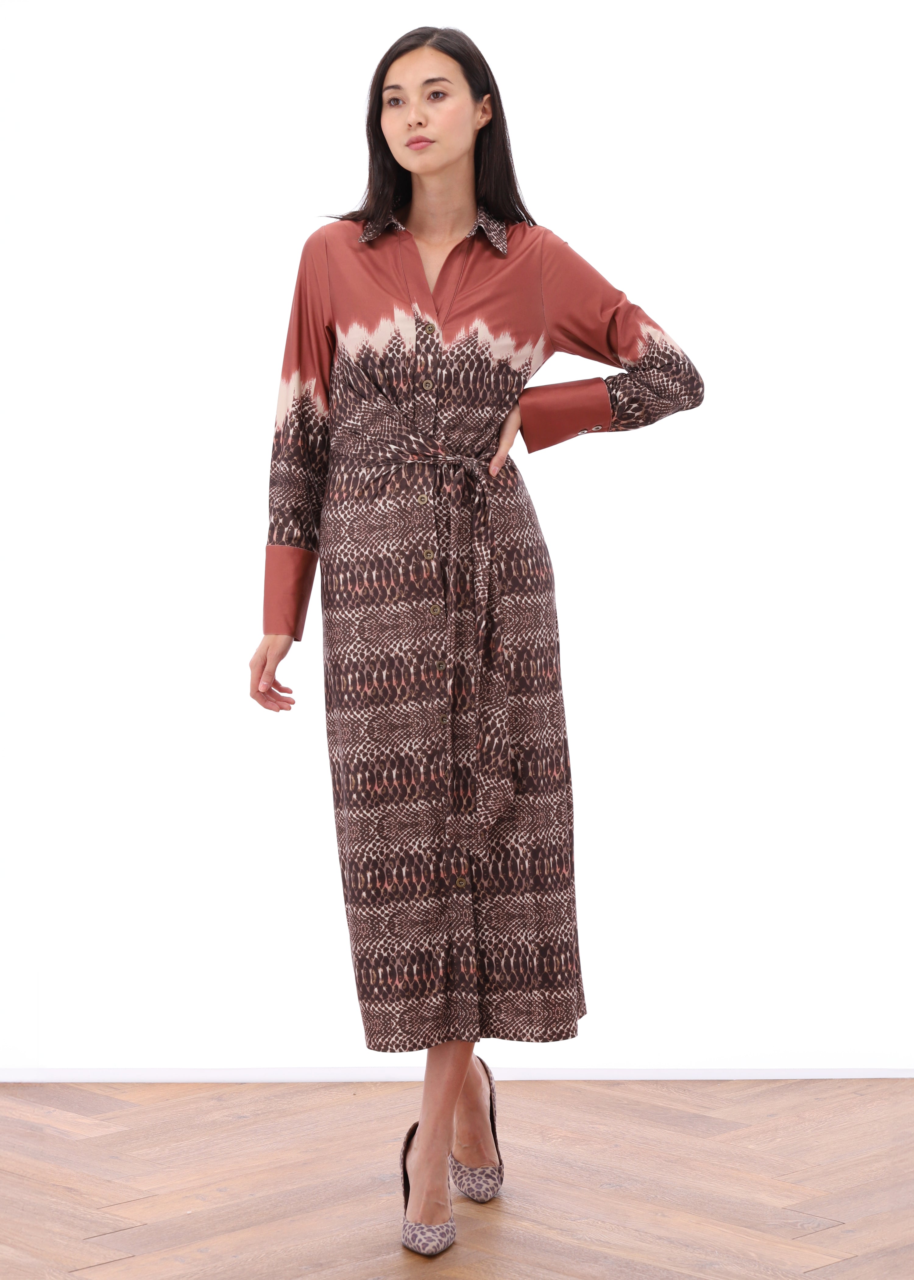 K Design Buttoned Maxi Dress Multicolour main image 1