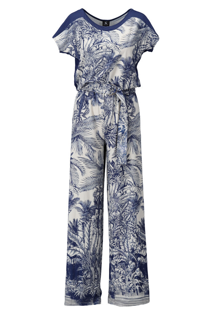 K-design - Jumpsuit met print en stoffen riem (A327P958) - What Els!