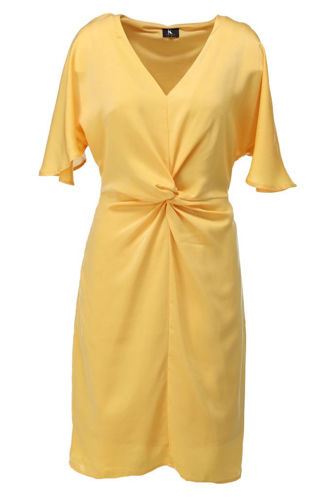 K-design - Mini Dress met V hals (A679Mimosa) - What Els!