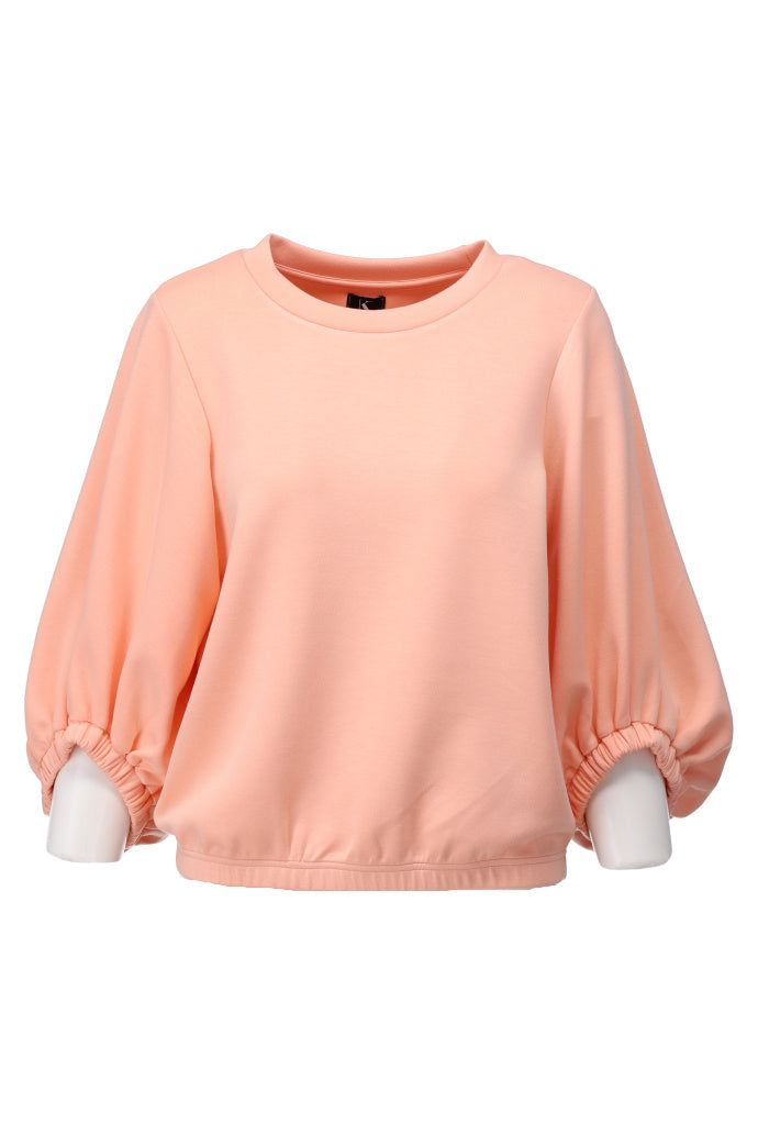 K-design - Top met ronde hals en speciale mouwen (A712Peach nectar) - What Els!