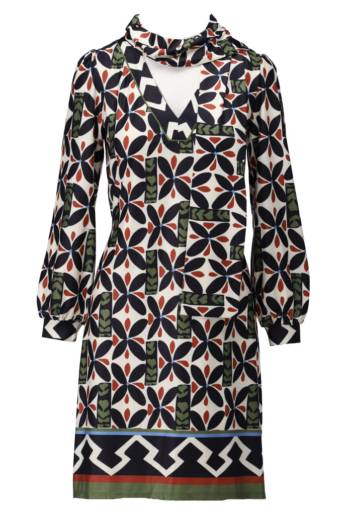 K-Design V hals jurk met print - B108 - Unknown