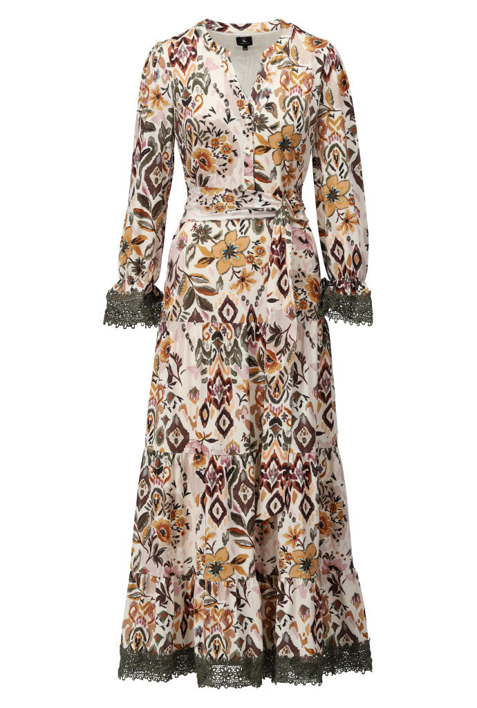 K-Design Maxi jurk met design - B116 - Wit