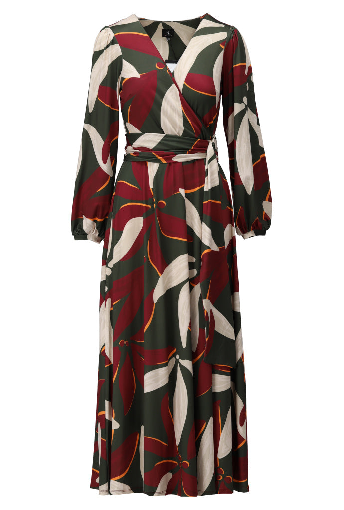 K-Design Maxi jurk met design - B121 - Groen