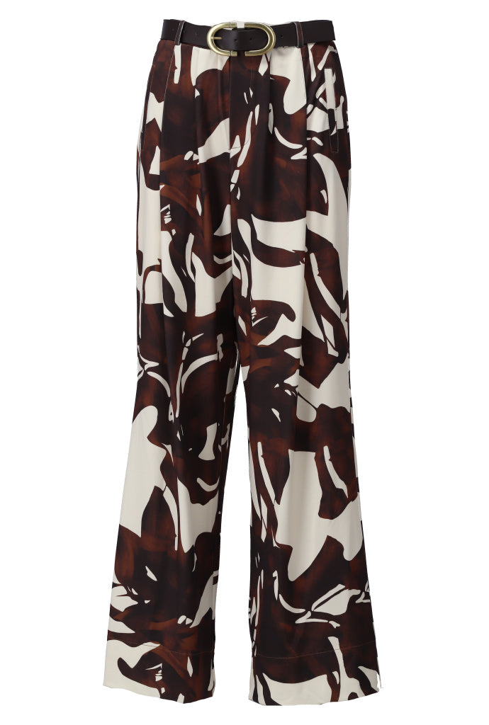 K-Design Wijde broek met design & RIEM - B132 - Wit