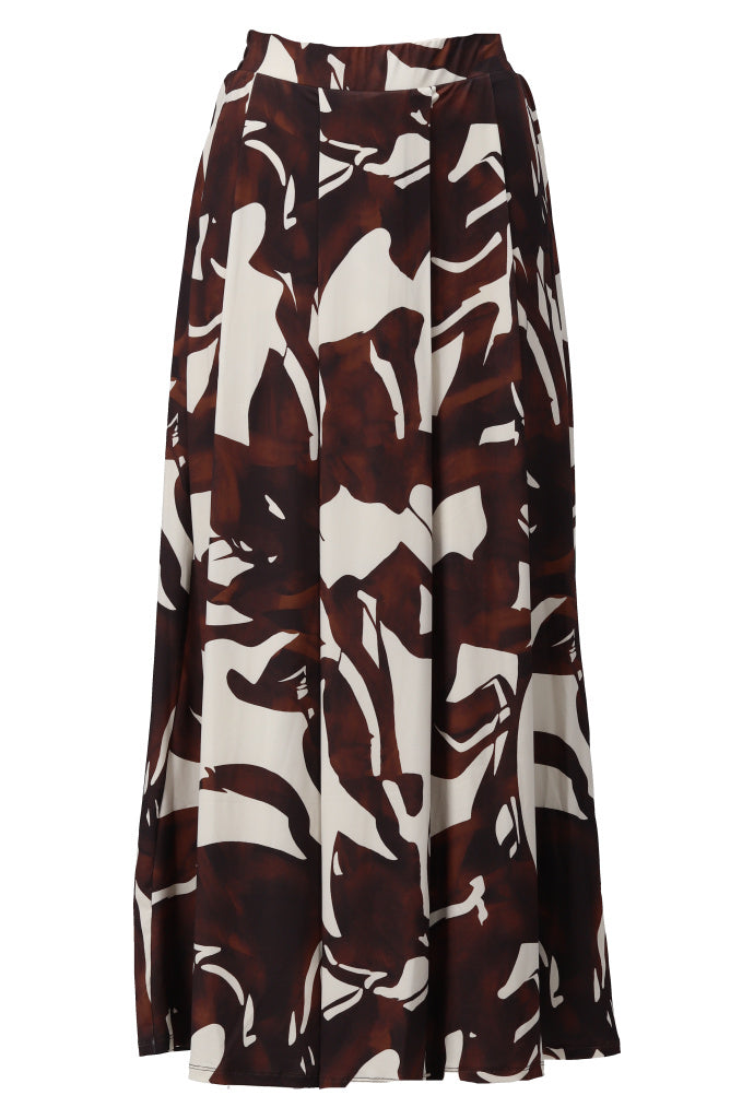 K-Design Rok met plooien & design - B134 - Bruin