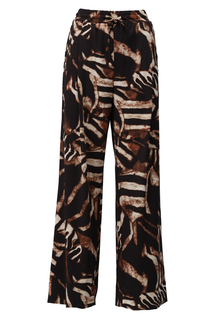 K-Design Wijde broek met design - B201 - Bruin