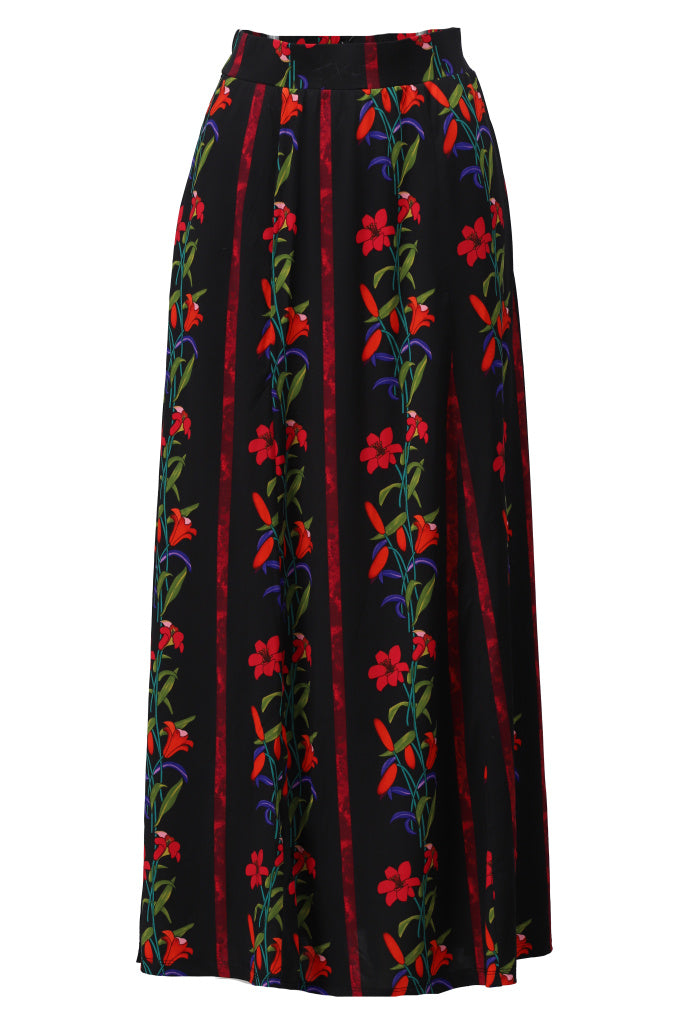 K-Design Rok met plooien & design - B206 - Zwart