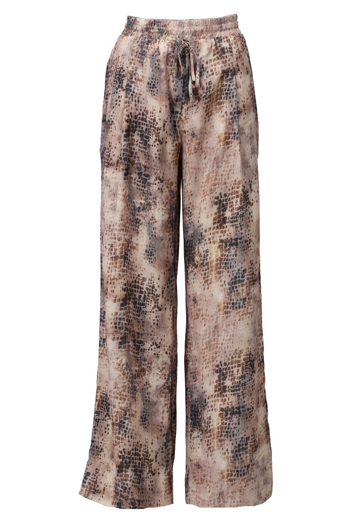 K-Design Wijde broek met design - B256 - Bruin