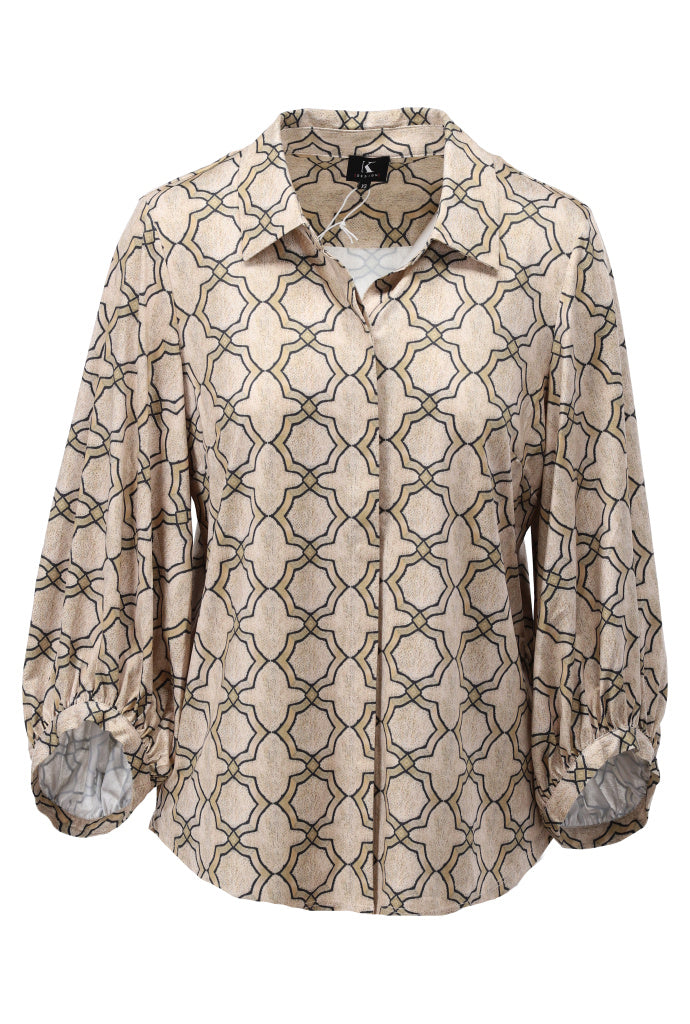 K-Design Blouse met speciale mouwen & design - B257 - Beige