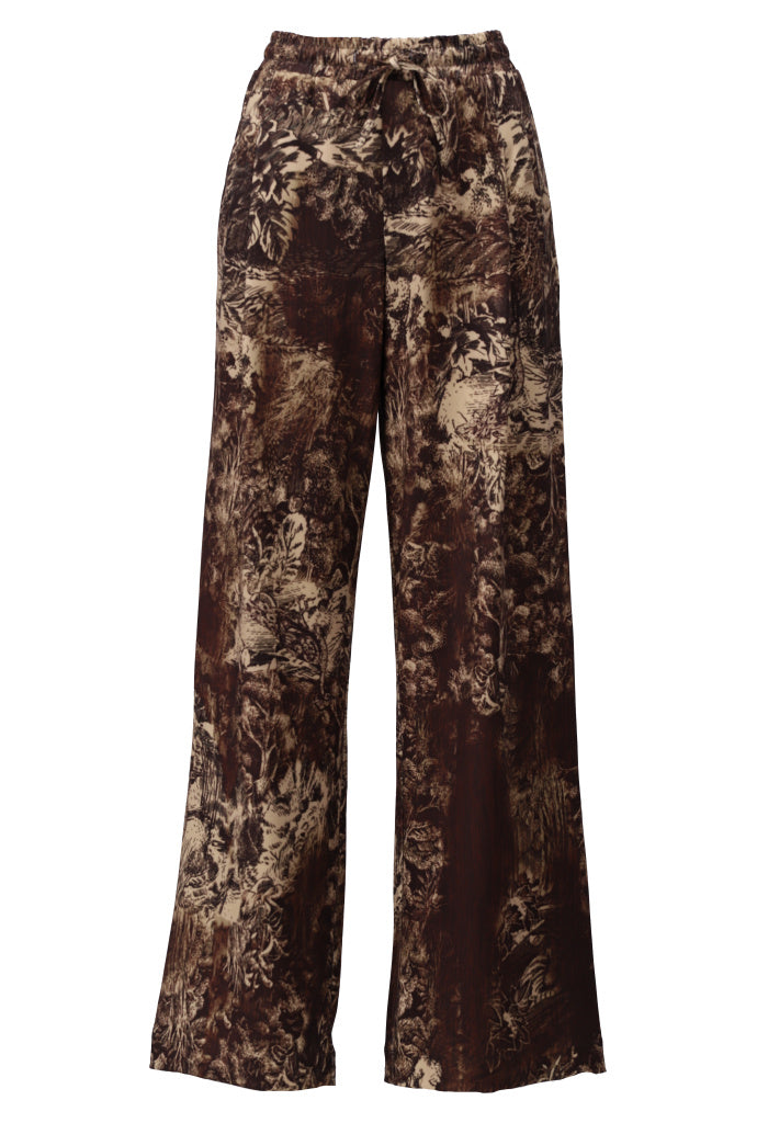 K-Design Wijde broek met design - B259 - Bruin