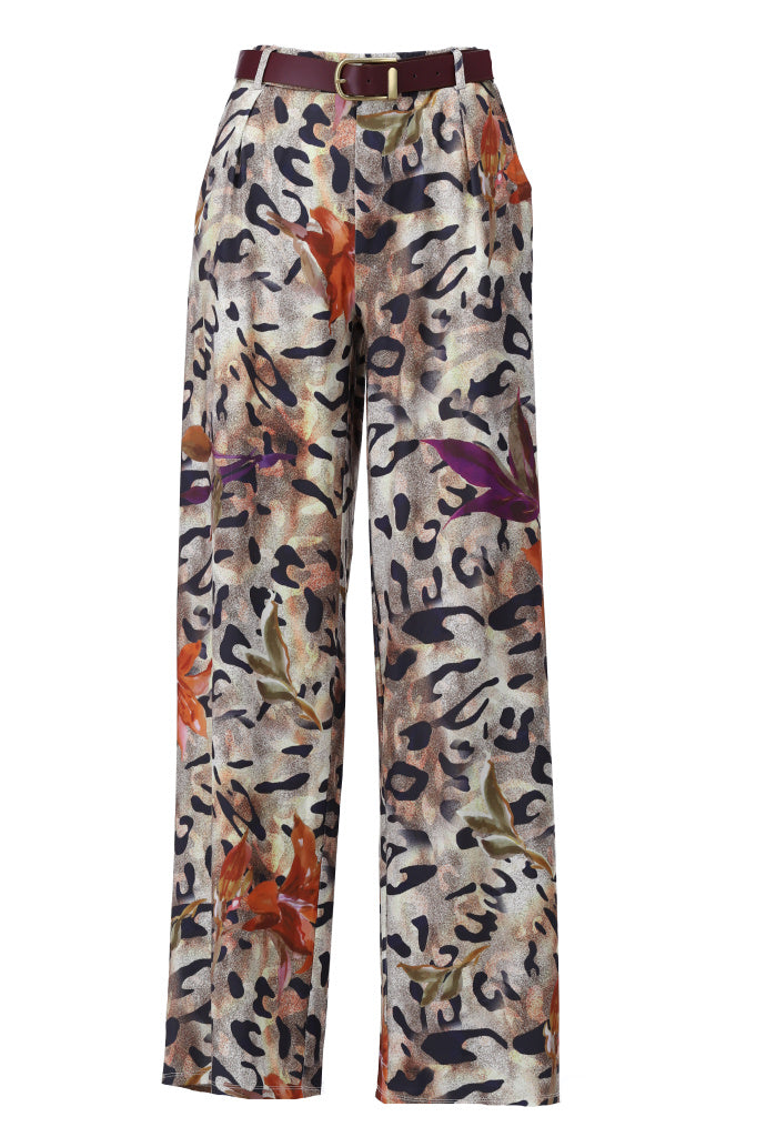 K-Design Broek met design & RIEM - B305 - Beige