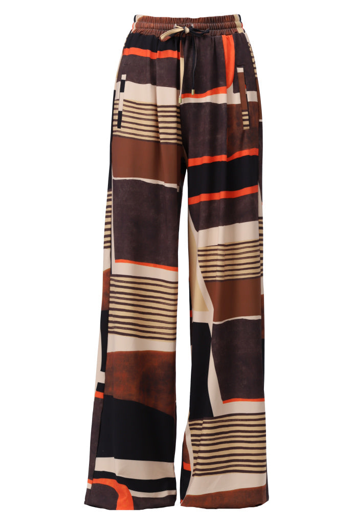 K-Design Wijde broek met design - B310 - Multicolor