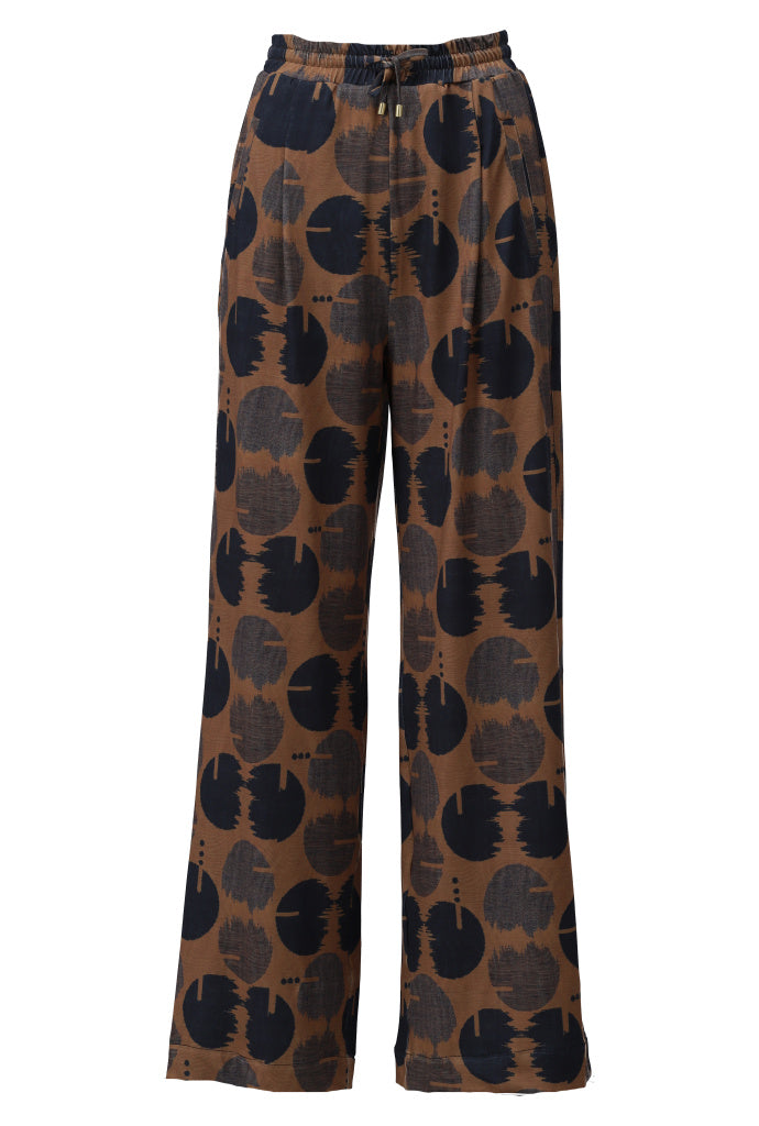 K-Design Wijde broek met design - B317 - Bruin