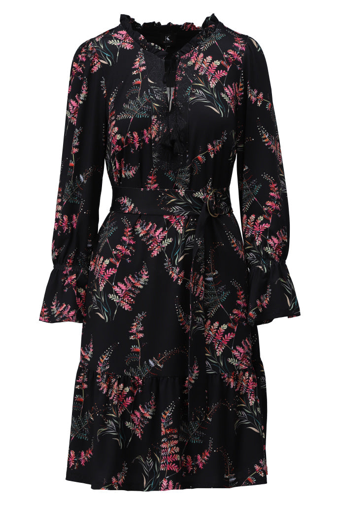 K-Design Jurk met design - B323 - Zwart