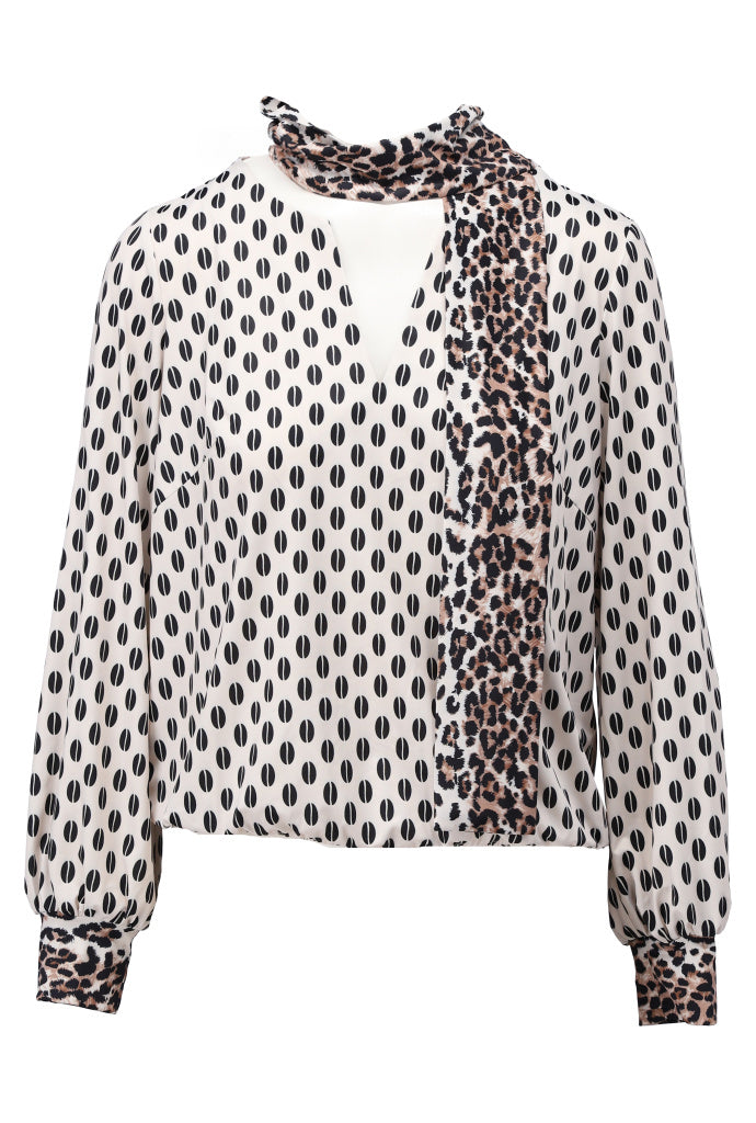 K-Design - Top met design en sjaaltje (B329)