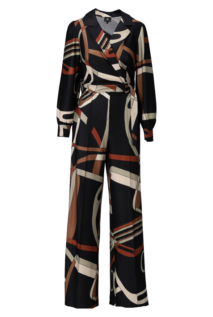 K-Design Jumpsuit met design - B336 - Zwart
