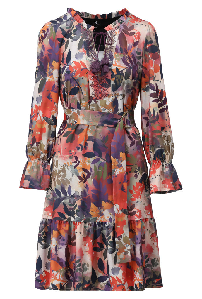 K-Design Jurk met design - B345 - Rood