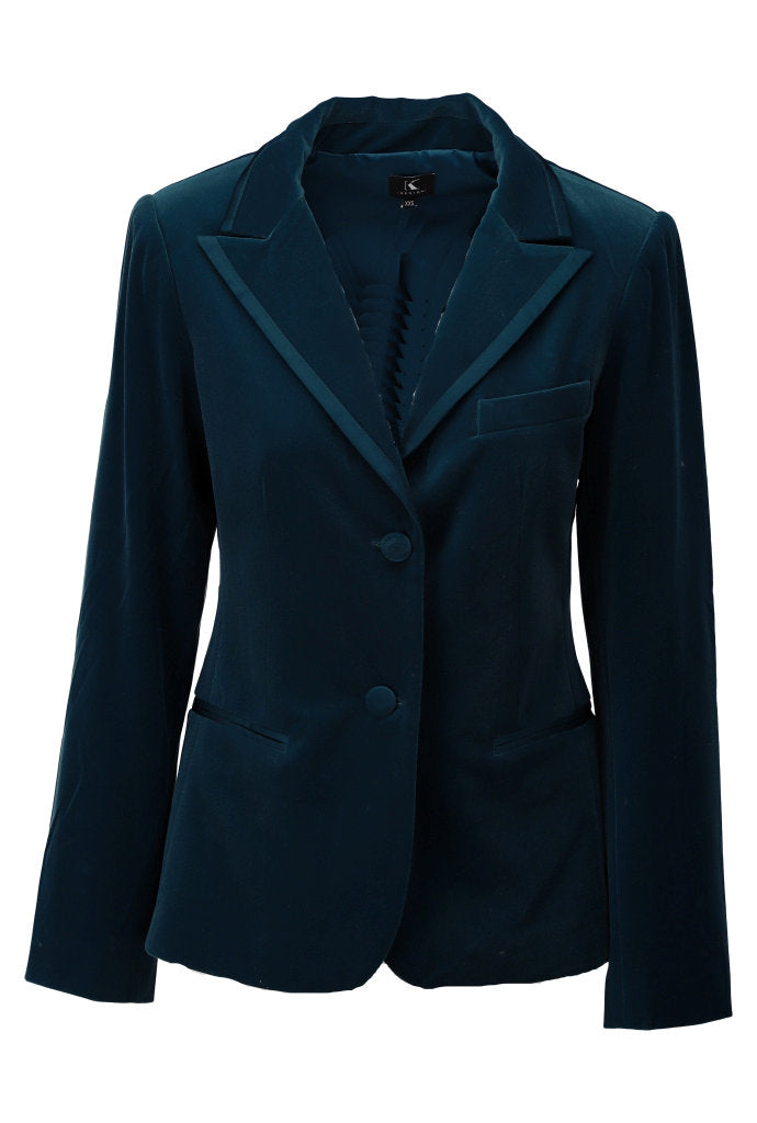 K-Design - Fluweel blazer met satijn details (B600)