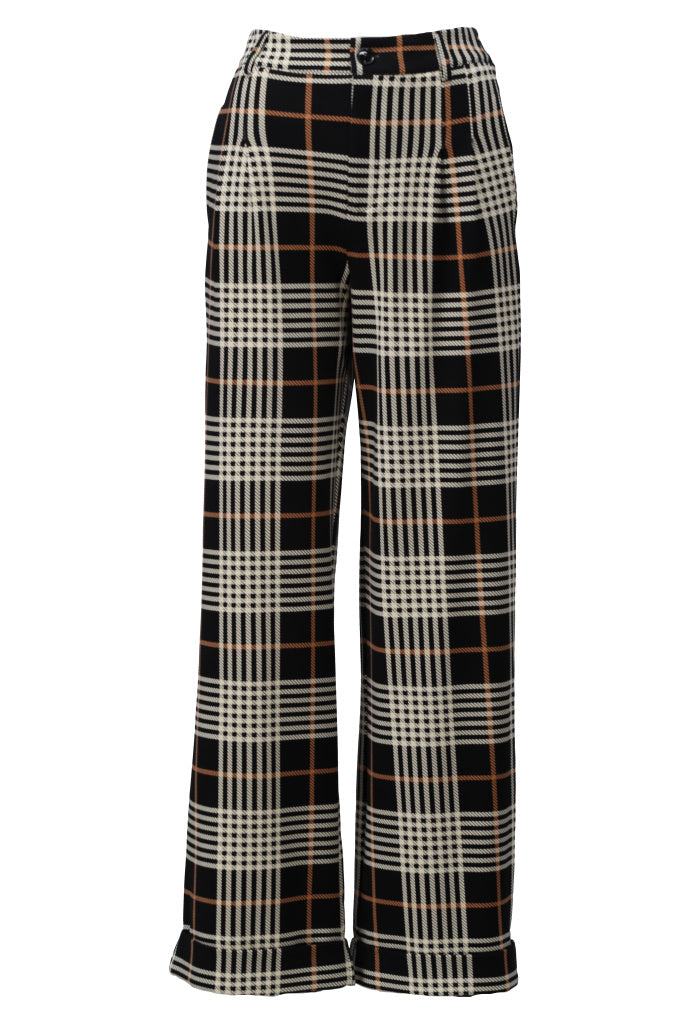 K-Design Tartan broek - B620 - Zwart