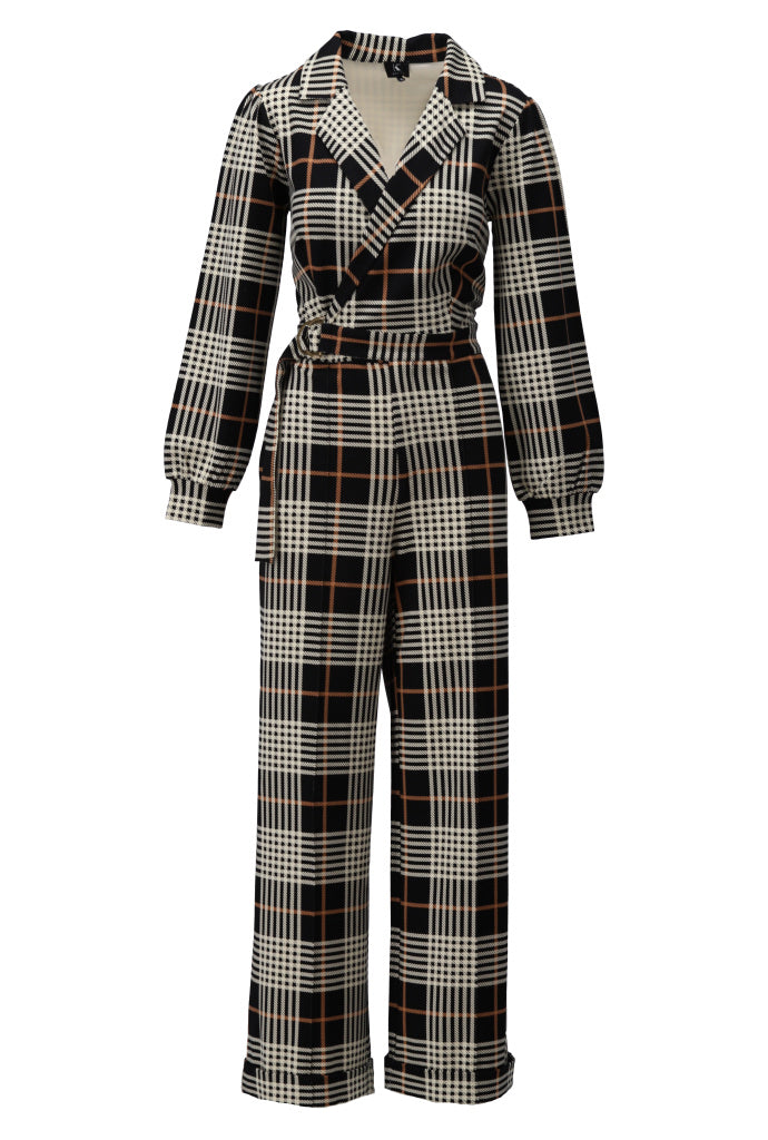 K-Design - Tartan crossover jumpsuit (B624)