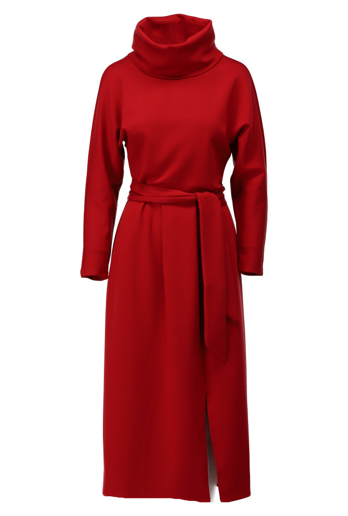 K-Design Jurk met rolkraag - B632 - Rood