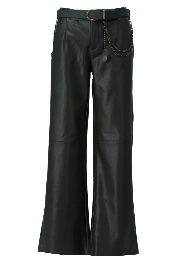 K-Design - Vegan lederen broek met bijpassende riem (B751)