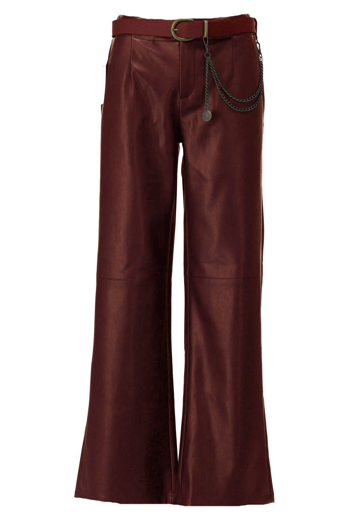 K-Design - Vegan lederen broek met bijpassende riem (B751)