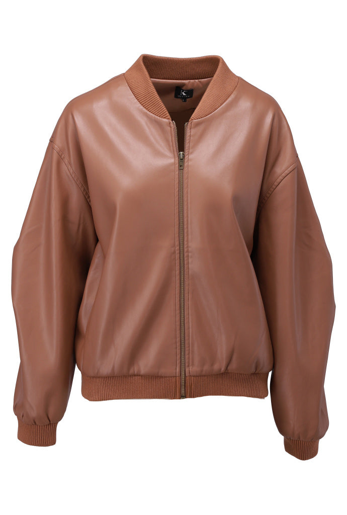 K-Design - Vegan lederen bomber jas (B756)