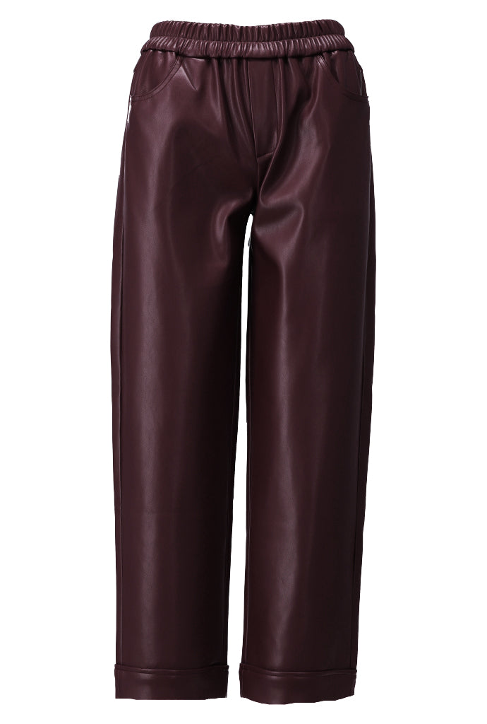K-Design Vegan lederen broek - B758 - Bordeaux
