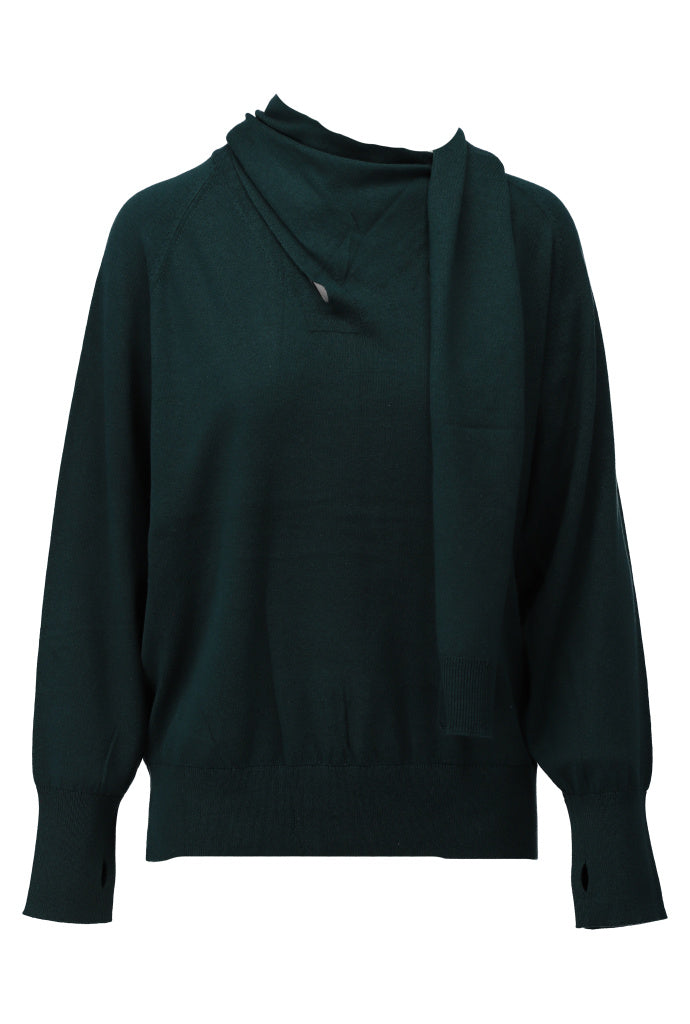 K-Design - Pull met vaste sjaal (B801)