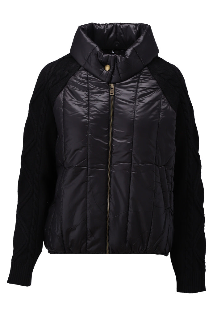 K-Design - Gewatteerde jas met gebreide mouwen (B814)