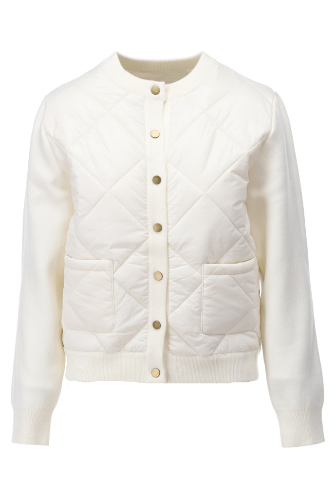 K-Design - Gewatteerde cardigan met gebreide mouwen (B815)