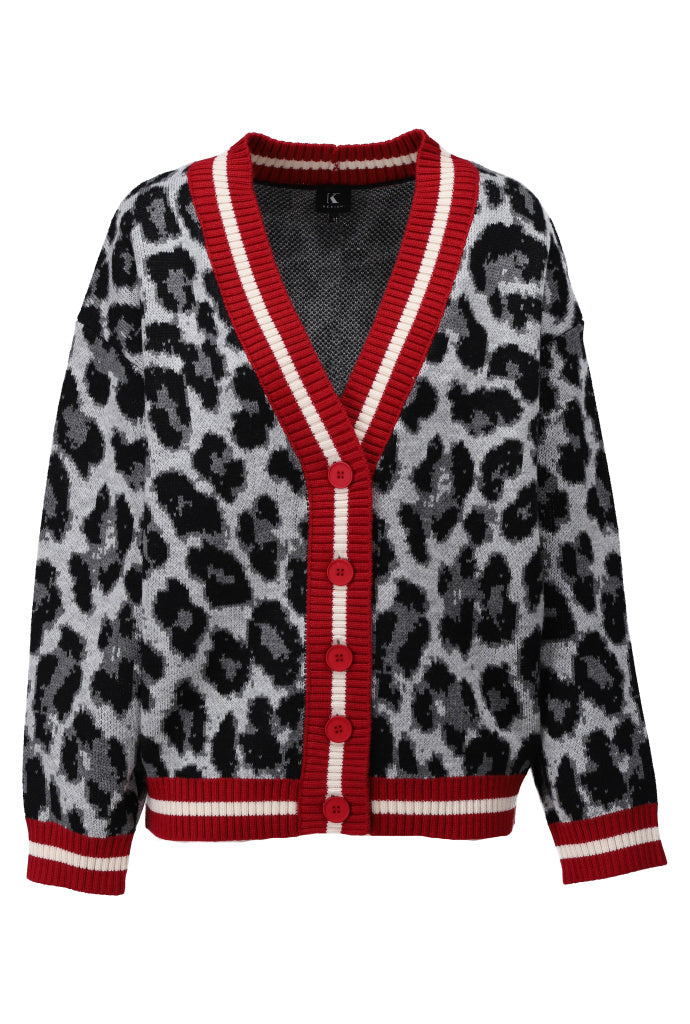 K-Design - Cardigan met luipaardprint (B816)