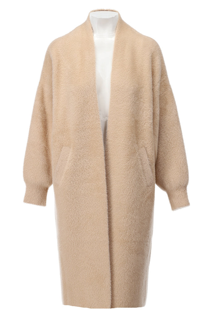 K-Design Lange cardigan met wijde mouwen - B819 - Beige