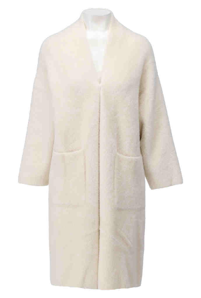 K-Design Lange cardigan met zakken - B820 - Wit