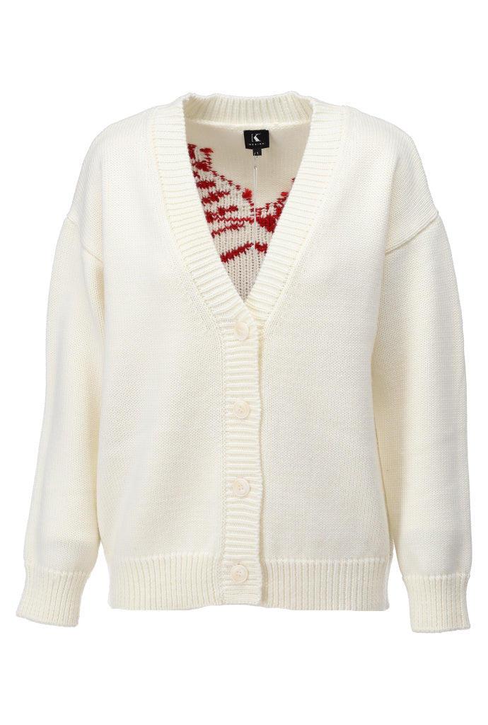 K-Design Cardigan met kreeft - B829 - Wit