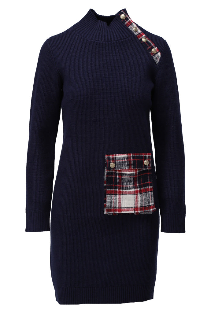 K-Design - Jurk met kraag, knopen & zakje (B832)