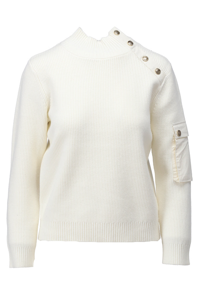 K-Design - Pull met kraag, knopen & zakje (B841)