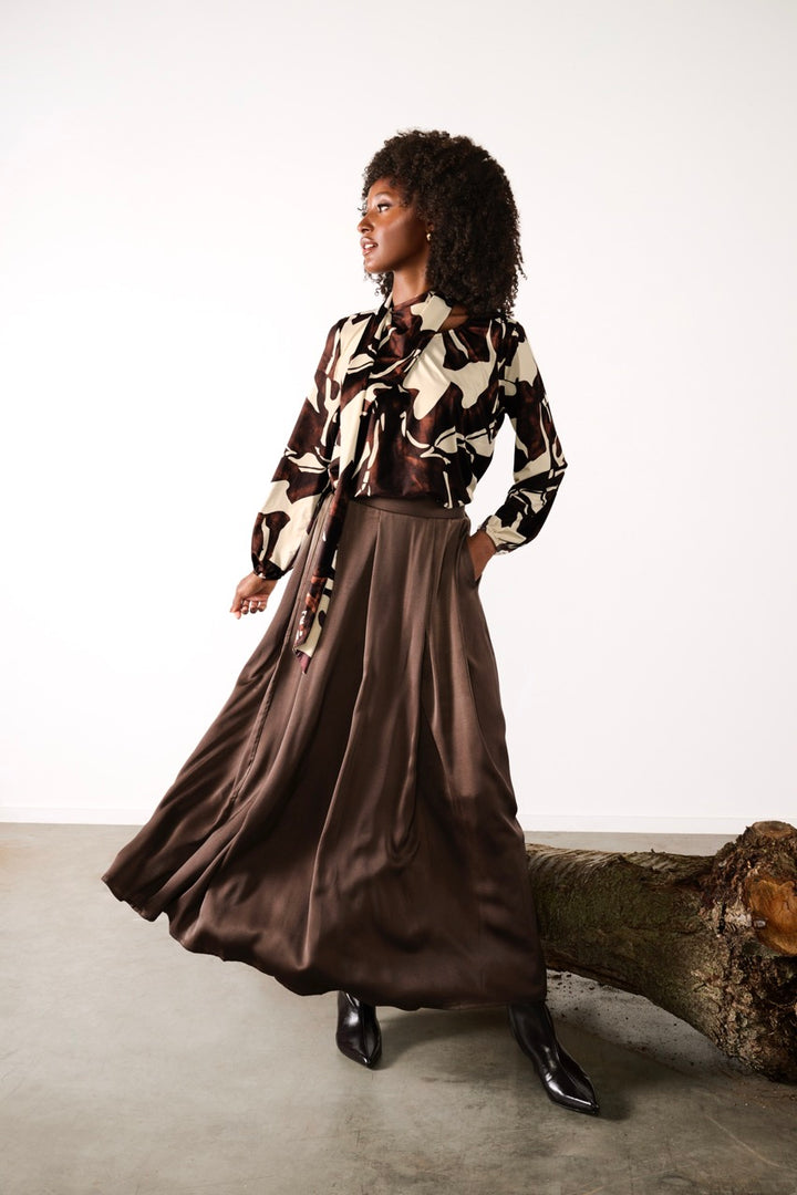 K-Design - Top ronde hals met sjaal effect & design (B133)