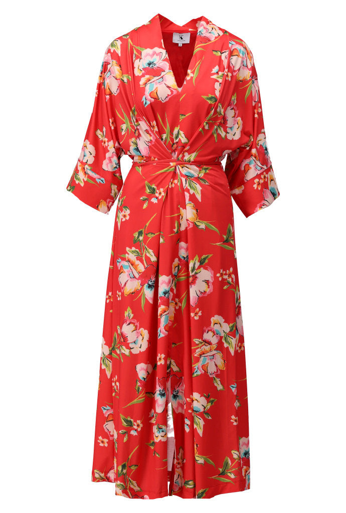 K-design - Maxi jurk met bloemenprint (C201)