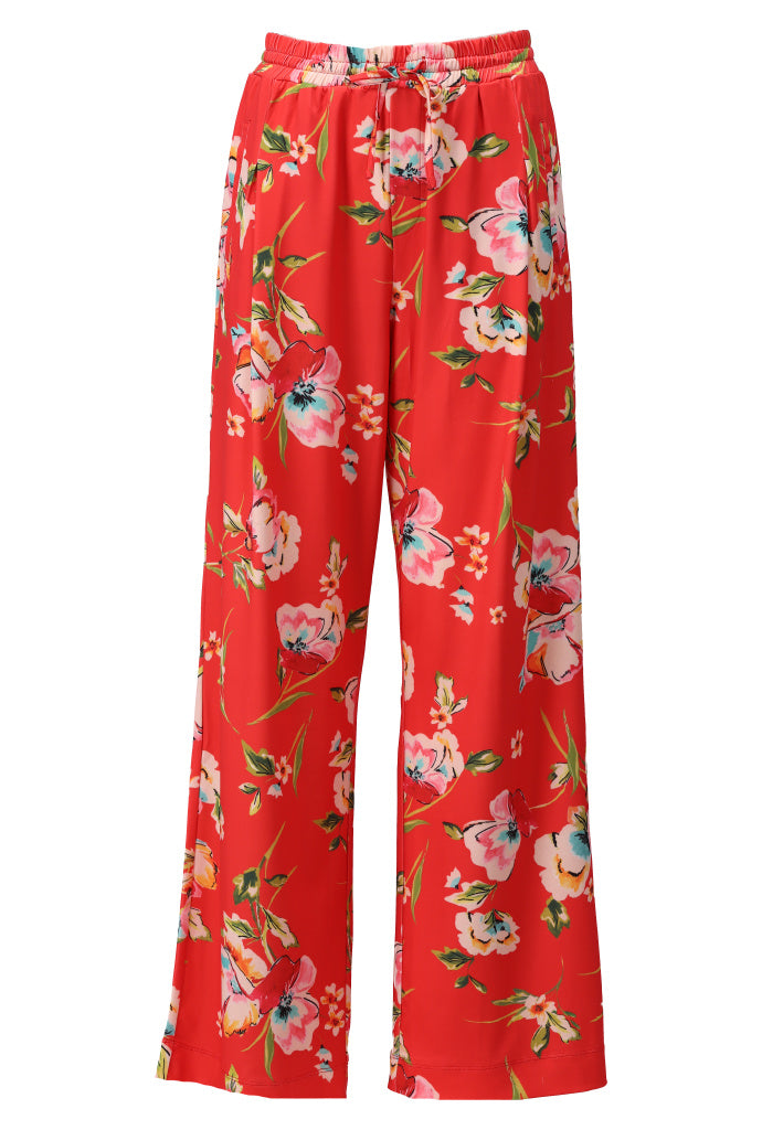 K-design - Broek met bloemenprint en trekkoord (C202)