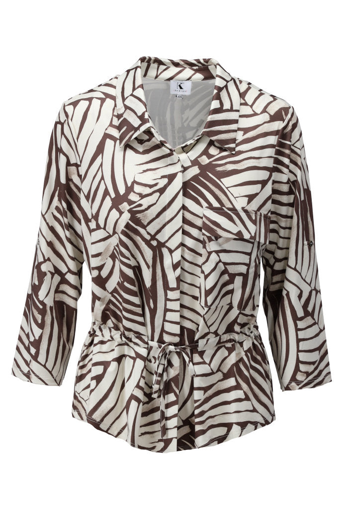 K-design - Blouse met print en trekkoord (C212)