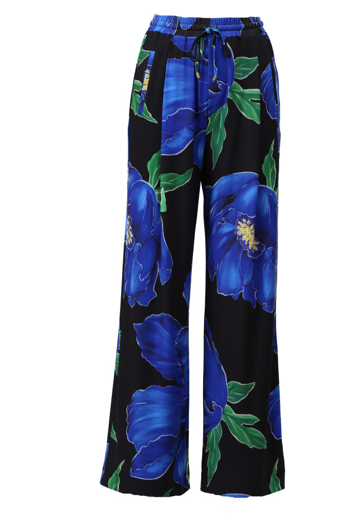 K-design - Broek met print en trekkoord (C319)