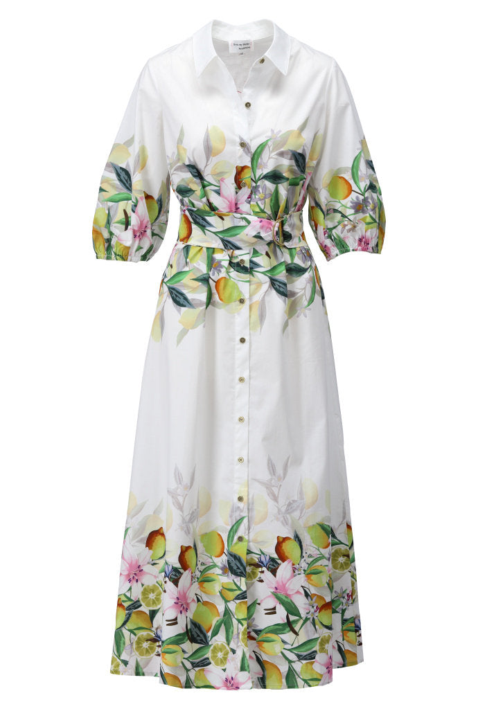 You're my lobster - Maxi jurk met print en stoffen riem (C352L)