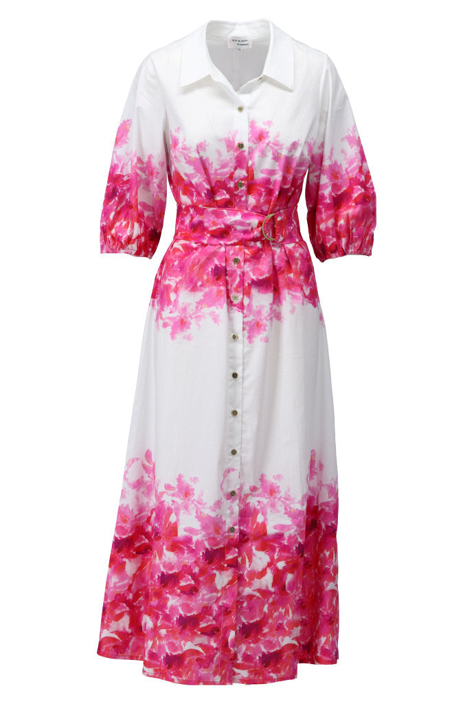 You're my lobster - Maxi jurk met print en stoffen riem (C352L)