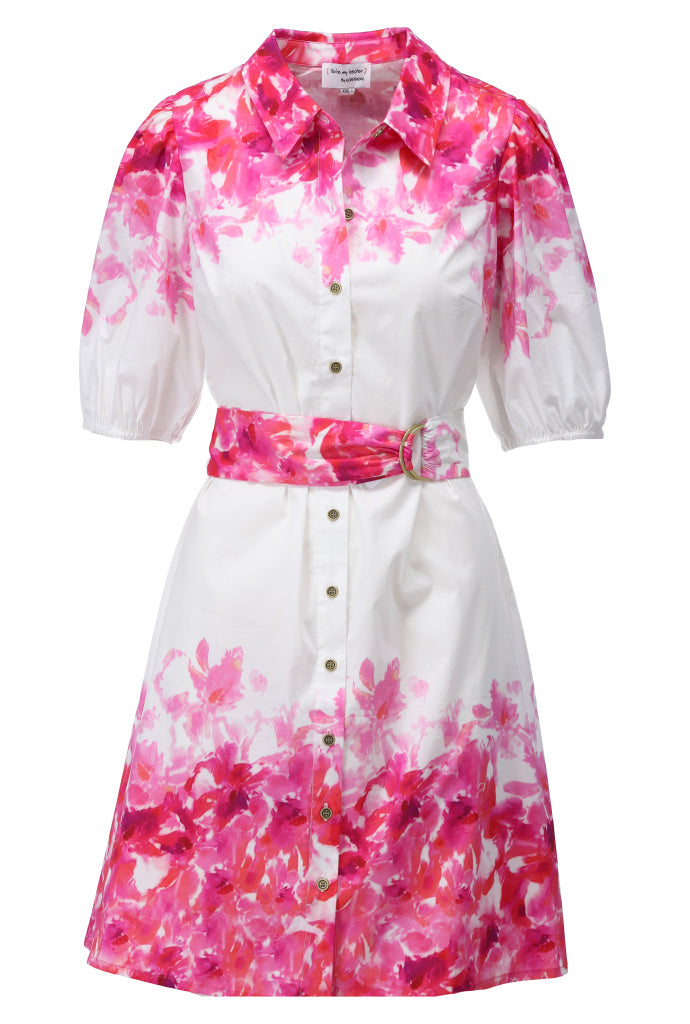 You're my lobster - Mini dress met print en stoffen riem (C353L)