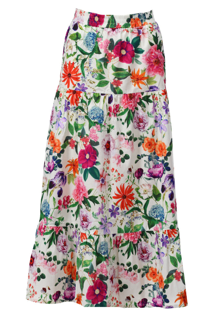 You're my lobster - Lange rok met bloemenprint en volants (C362L)