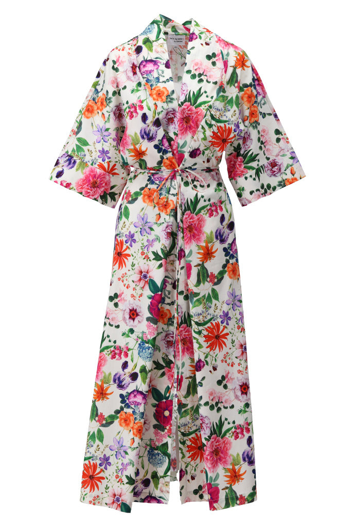 You're my lobster - Maxi jurk met print en striklint (C364L)