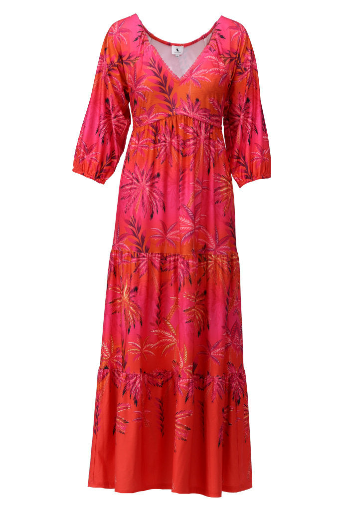 K-design - Maxi jurk met print (C404)